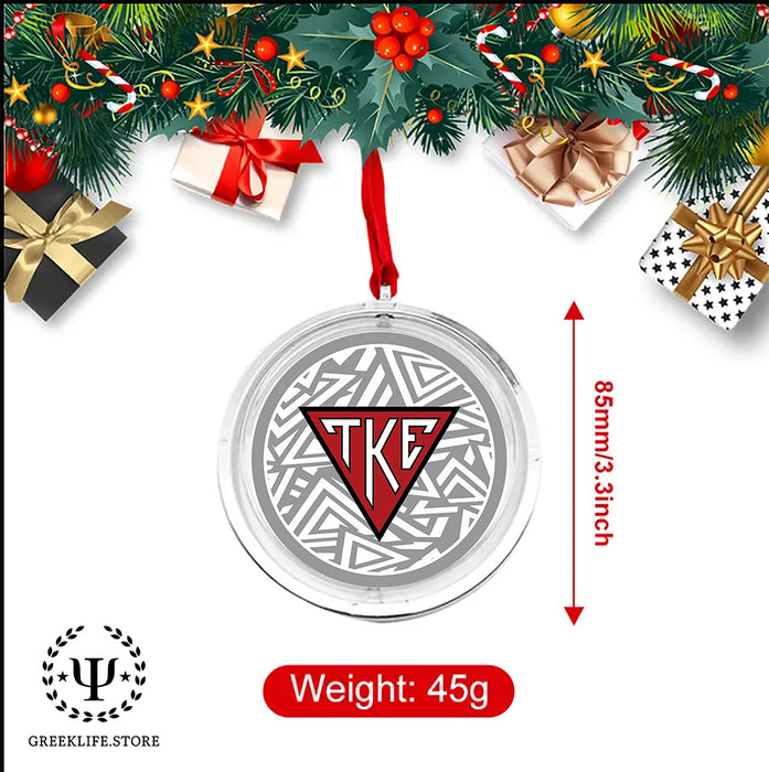 Tau Kappa Epsilon Christmas Reversible Flat Round Ornament