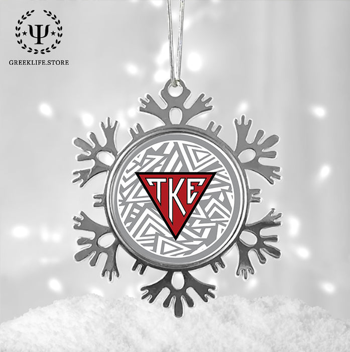 Tau Kappa Epsilon Christmas Ornament - Snowflake Metal
