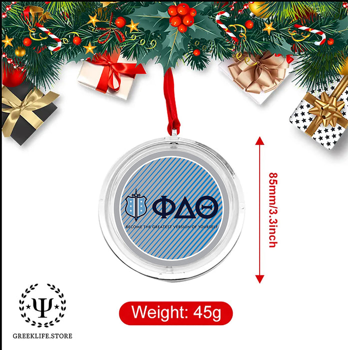 Phi Delta Theta Christmas Reversible Flat Round Ornament