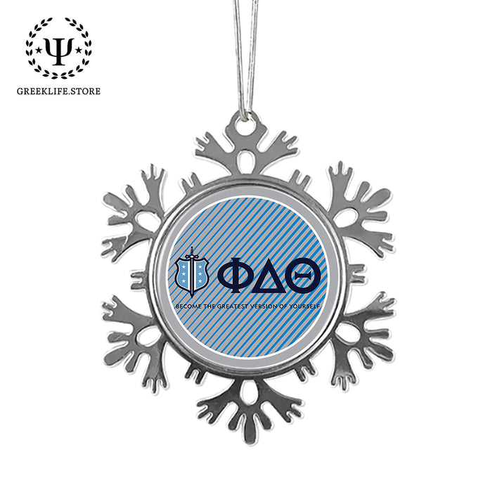 Phi Delta Theta Christmas Ornament - Snowflake Metal