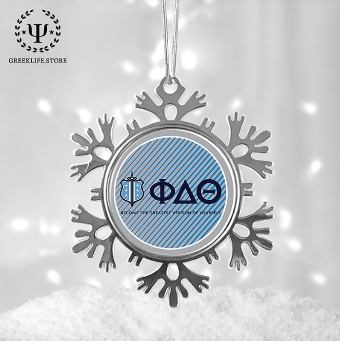 Phi Delta Theta Christmas Ornament - Snowflake Metal