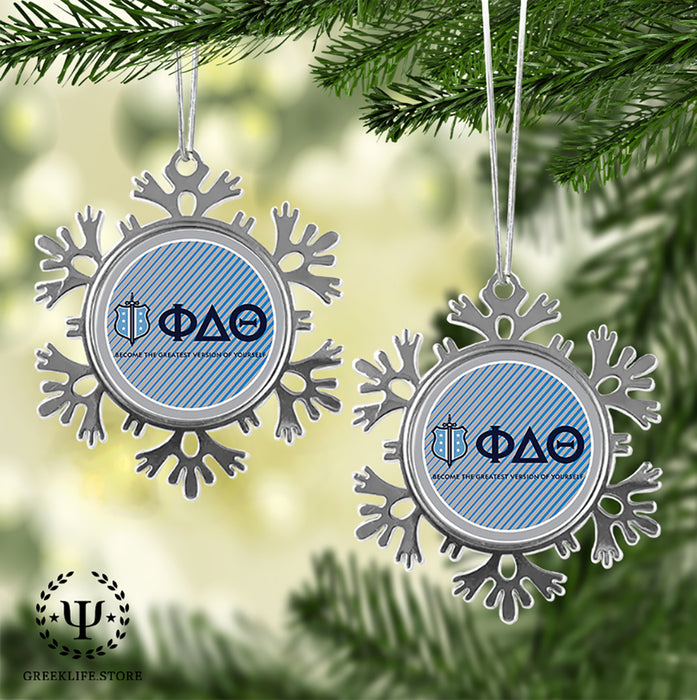 Phi Delta Theta Christmas Ornament - Snowflake Metal