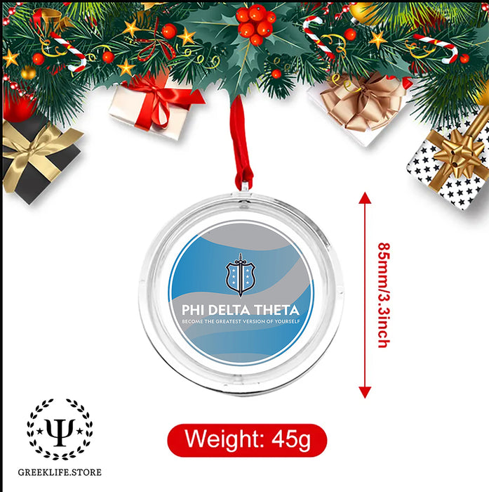 Phi Delta Theta Christmas Reversible Flat Round Ornament