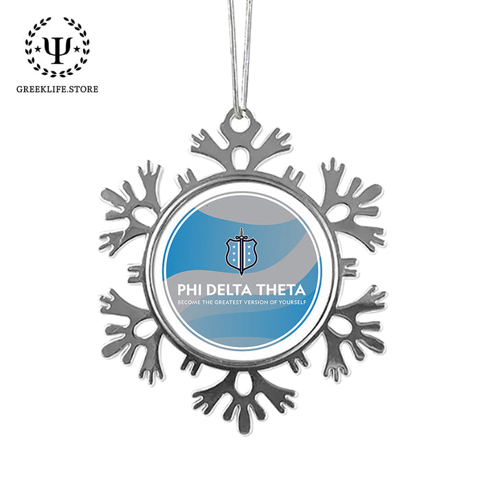 Phi Delta Theta Christmas Ornament - Snowflake Metal