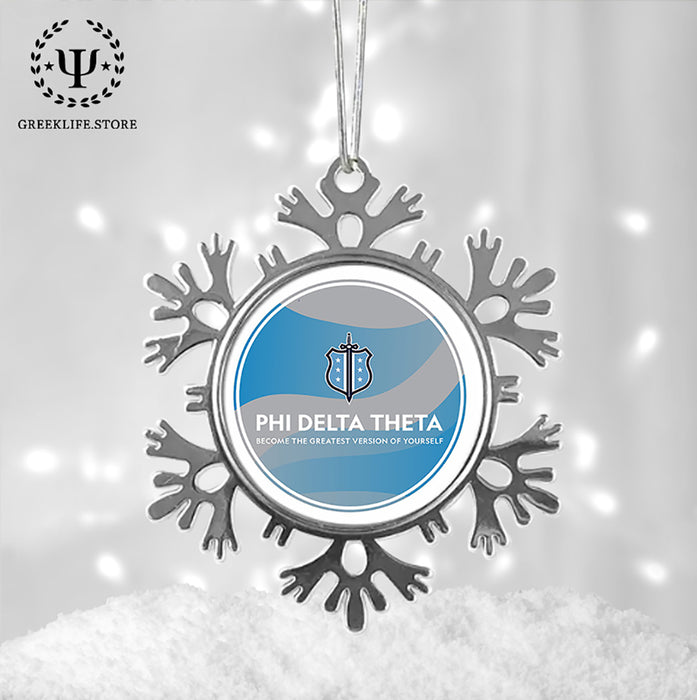 Phi Delta Theta Christmas Ornament - Snowflake Metal