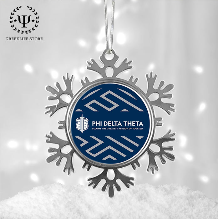 Phi Delta Theta Christmas Ornament - Snowflake Metal