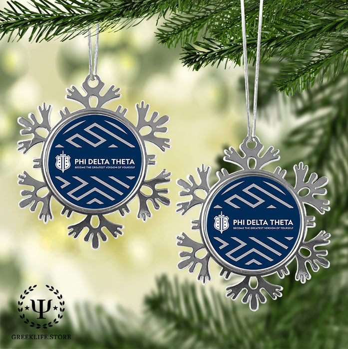Phi Delta Theta Christmas Ornament - Snowflake Metal
