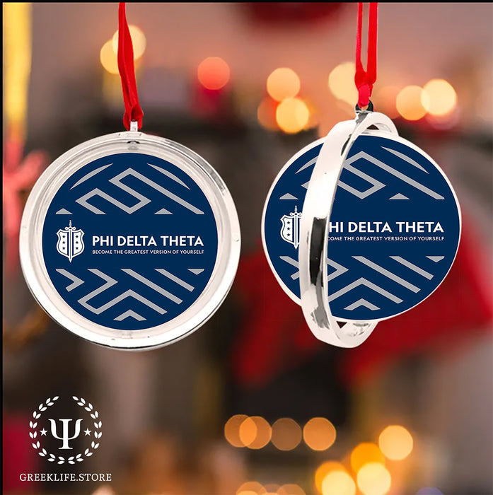 Phi Delta Theta Christmas Reversible Flat Round Ornament