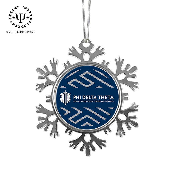 Phi Delta Theta Christmas Ornament - Snowflake Metal
