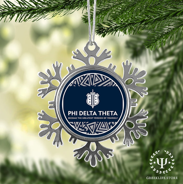 Phi Delta Theta Christmas Ornament - Snowflake Metal
