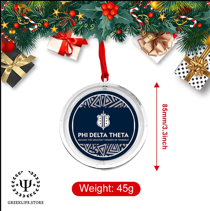 Phi Delta Theta Christmas Reversible Flat Round Ornament