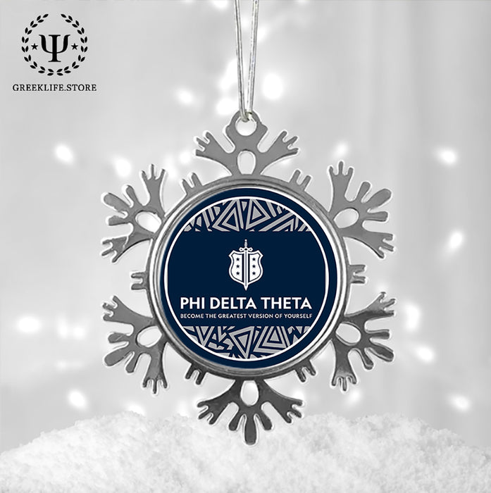 Phi Delta Theta Christmas Ornament - Snowflake Metal