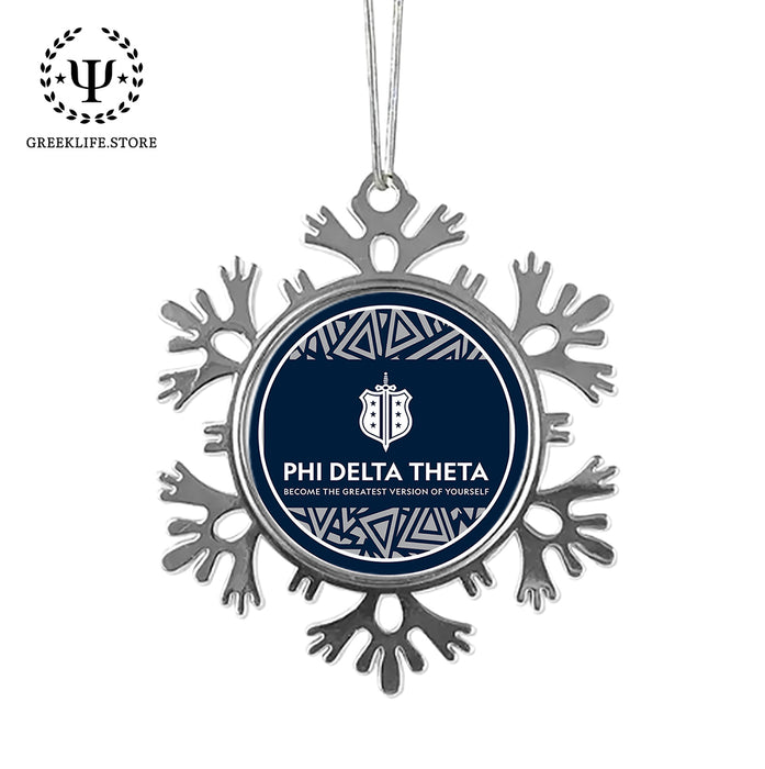 Phi Delta Theta Christmas Ornament - Snowflake Metal