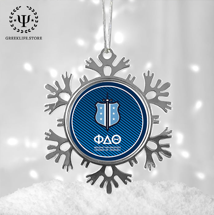 Phi Delta Theta Christmas Ornament - Snowflake Metal