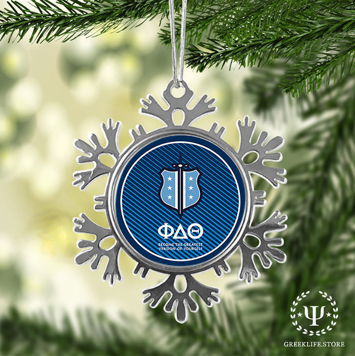 Phi Delta Theta Christmas Ornament - Snowflake Metal