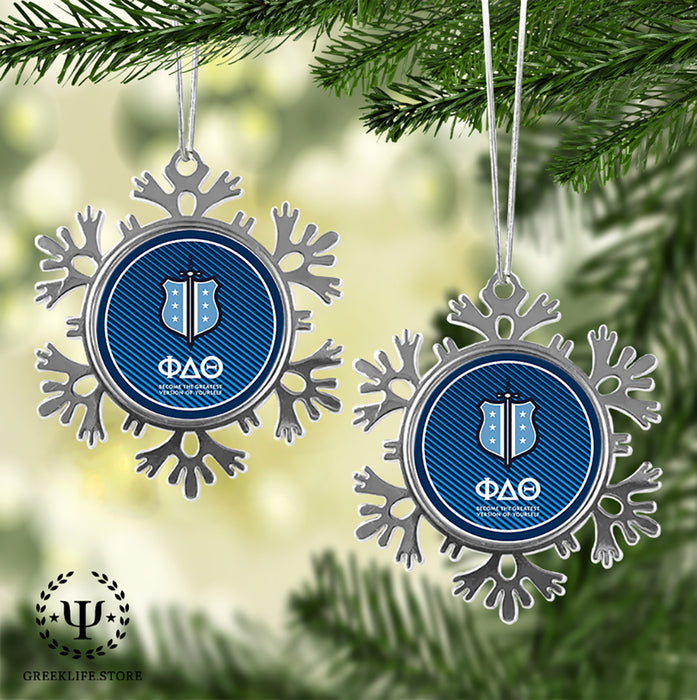 Phi Delta Theta Christmas Ornament - Snowflake Metal