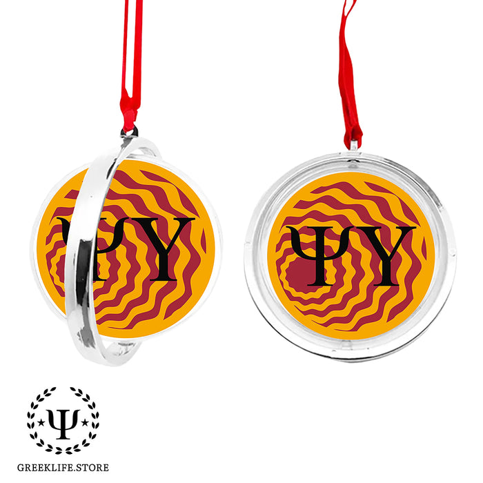 Psi Upsilon Christmas Reversible Flat Round Ornament