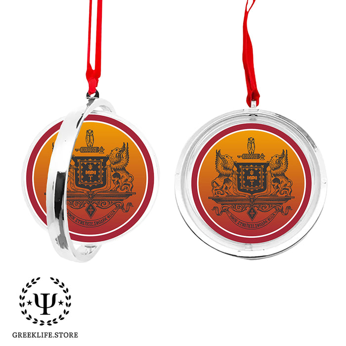 Psi Upsilon Christmas Reversible Flat Round Ornament