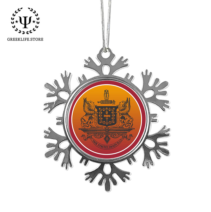 Psi Upsilon Christmas Ornament - Snowflake Metal