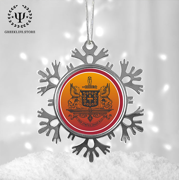 Psi Upsilon Christmas Ornament - Snowflake Metal