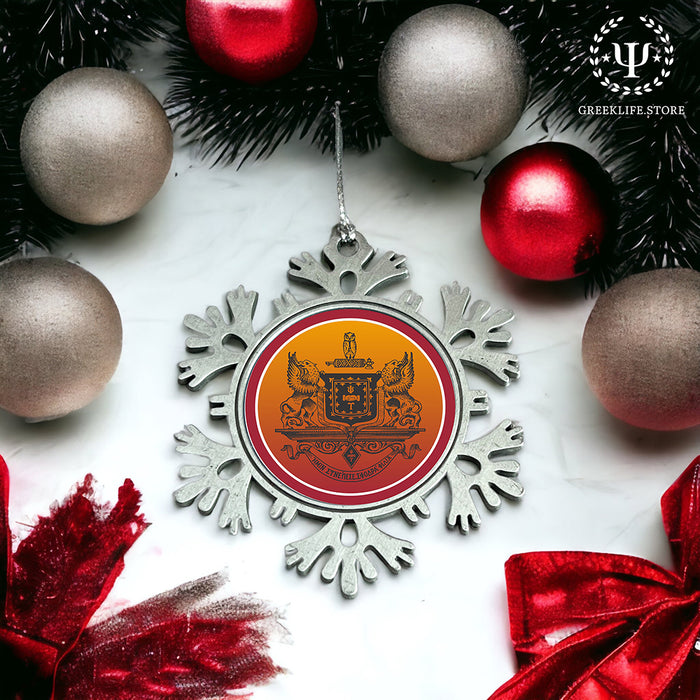 Psi Upsilon Christmas Ornament - Snowflake Metal
