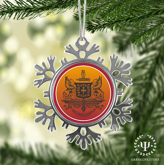 Psi Upsilon Christmas Ornament - Snowflake Metal