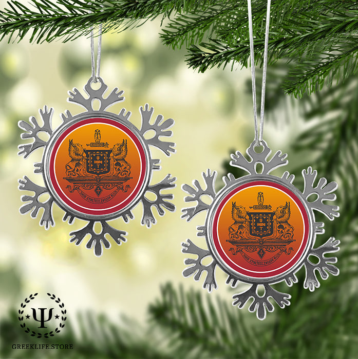 Psi Upsilon Christmas Ornament - Snowflake Metal