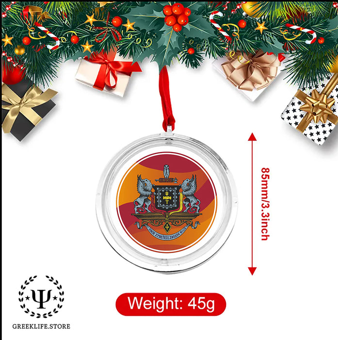 Psi Upsilon Christmas Reversible Flat Round Ornament
