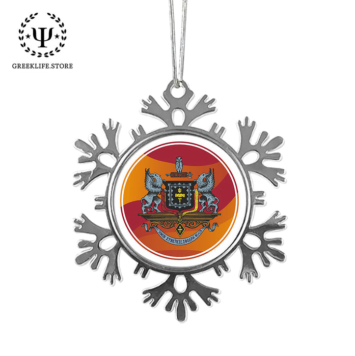 Psi Upsilon Christmas Ornament - Snowflake Metal