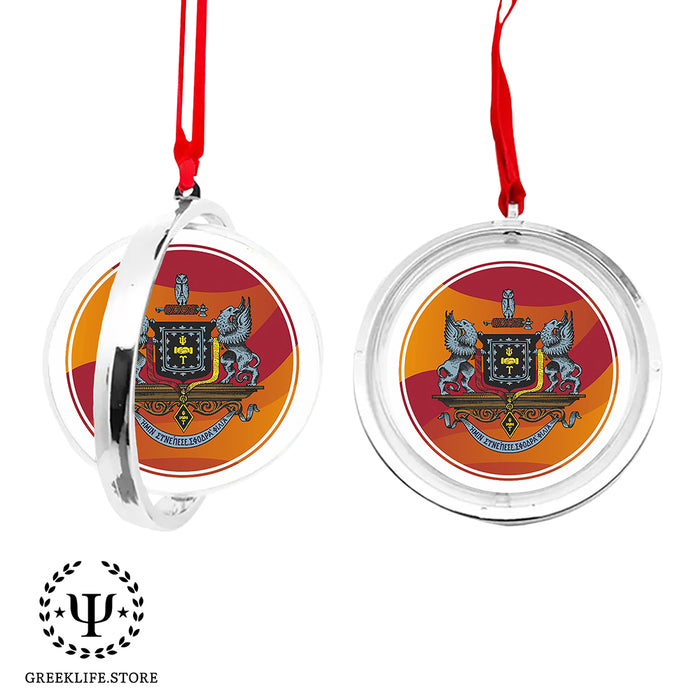 Psi Upsilon Christmas Reversible Flat Round Ornament