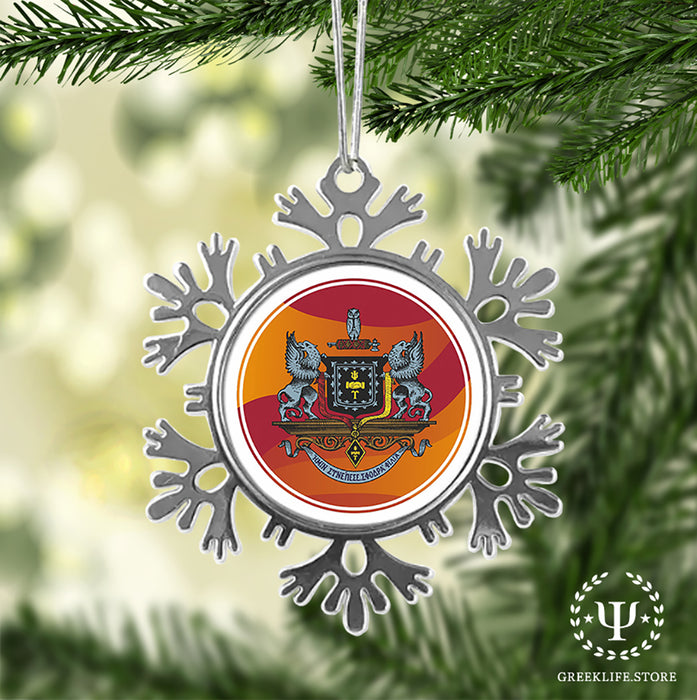 Psi Upsilon Christmas Ornament - Snowflake Metal