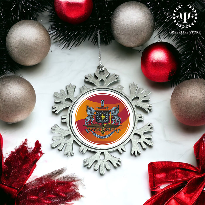 Psi Upsilon Christmas Ornament - Snowflake Metal