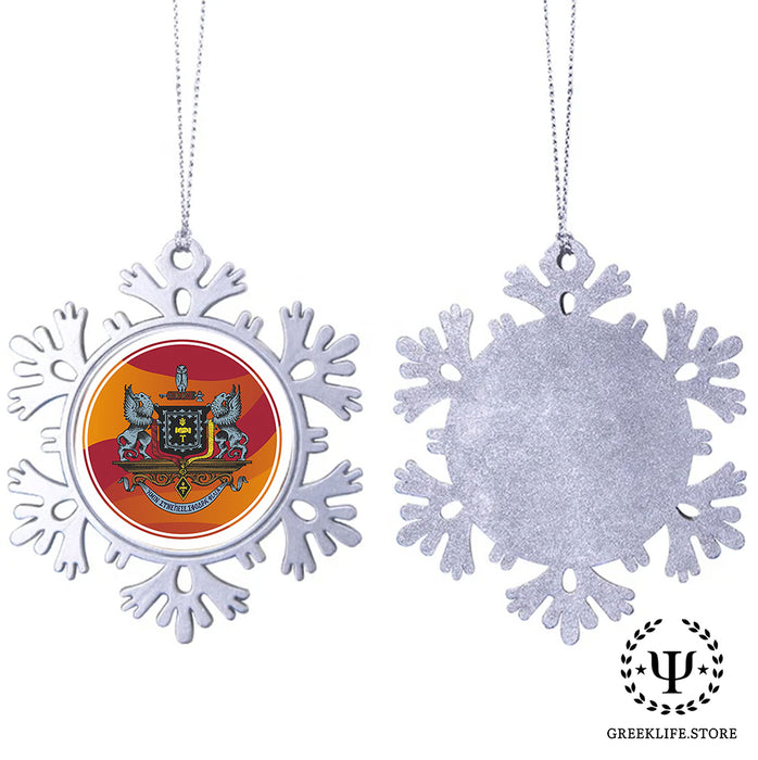 Psi Upsilon Christmas Ornament - Snowflake Metal
