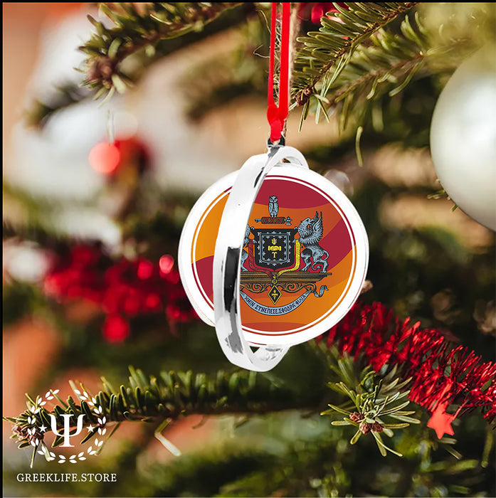 Psi Upsilon Christmas Reversible Flat Round Ornament
