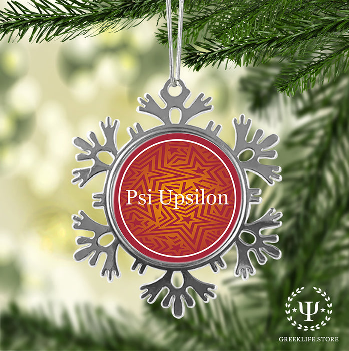 Psi Upsilon Christmas Ornament - Snowflake Metal