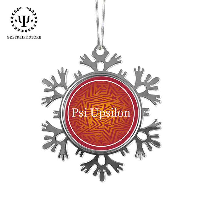 Psi Upsilon Christmas Ornament - Snowflake Metal