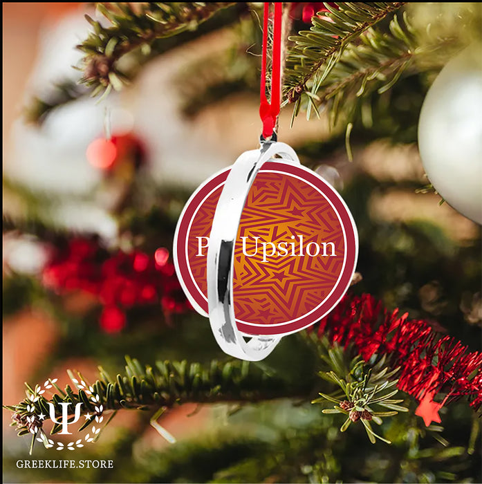 Psi Upsilon Christmas Reversible Flat Round Ornament