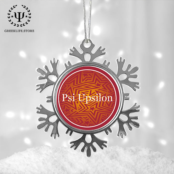 Psi Upsilon Christmas Ornament - Snowflake Metal