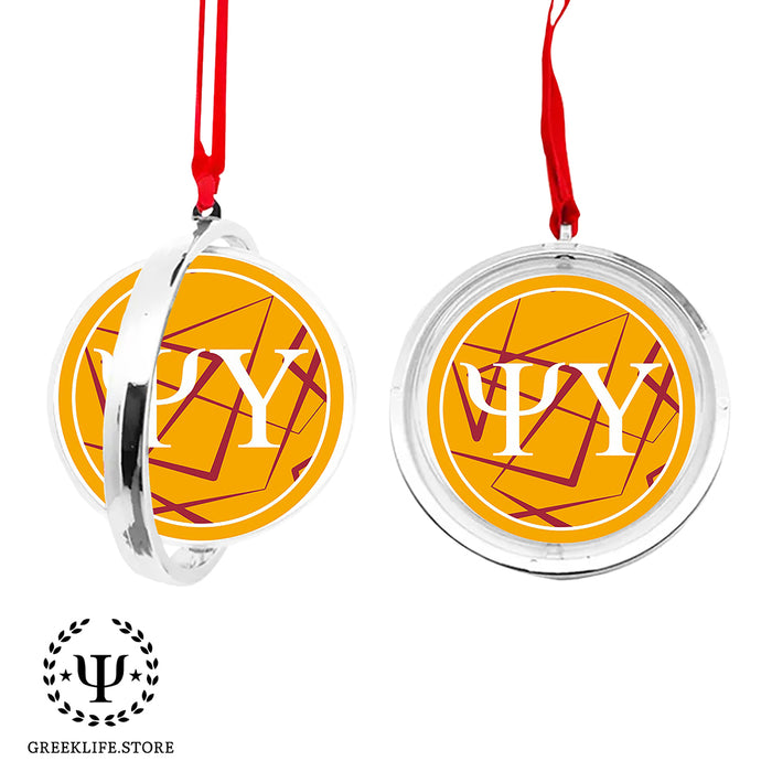 Psi Upsilon Christmas Reversible Flat Round Ornament