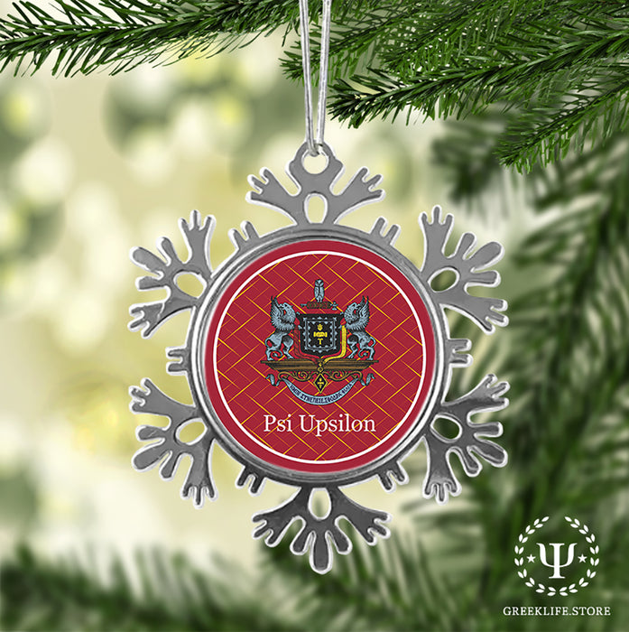 Psi Upsilon Christmas Ornament - Snowflake Metal