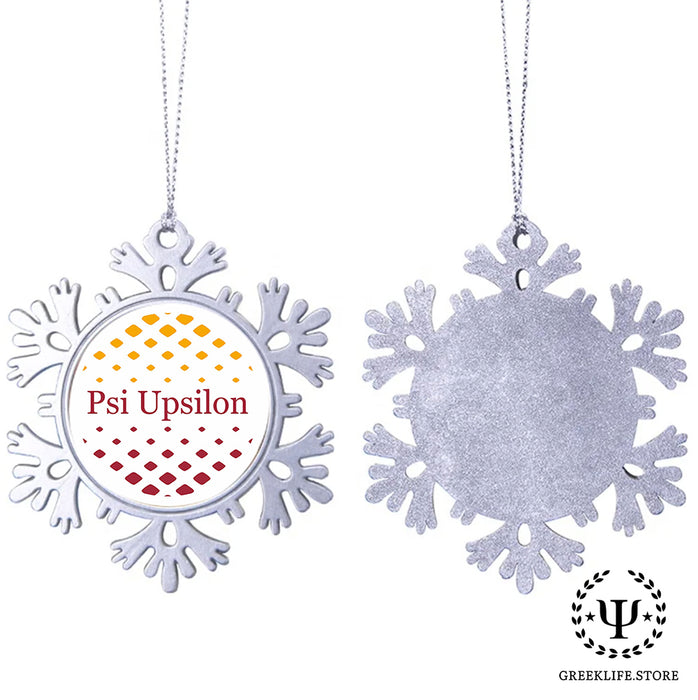 Psi Upsilon Christmas Ornament - Snowflake Metal