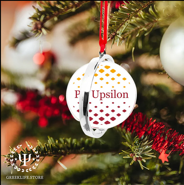 Psi Upsilon Christmas Reversible Flat Round Ornament