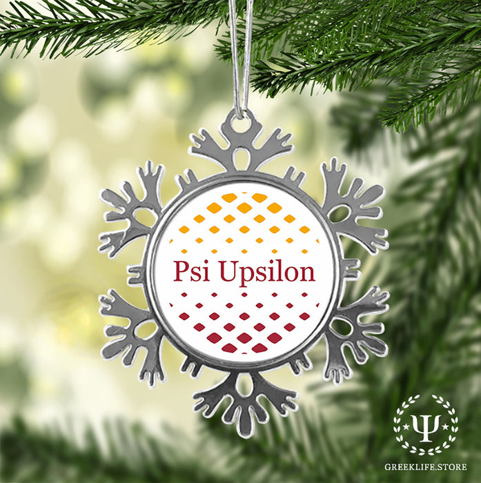 Psi Upsilon Christmas Ornament - Snowflake Metal