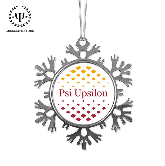 Psi Upsilon Christmas Ornament - Snowflake Metal