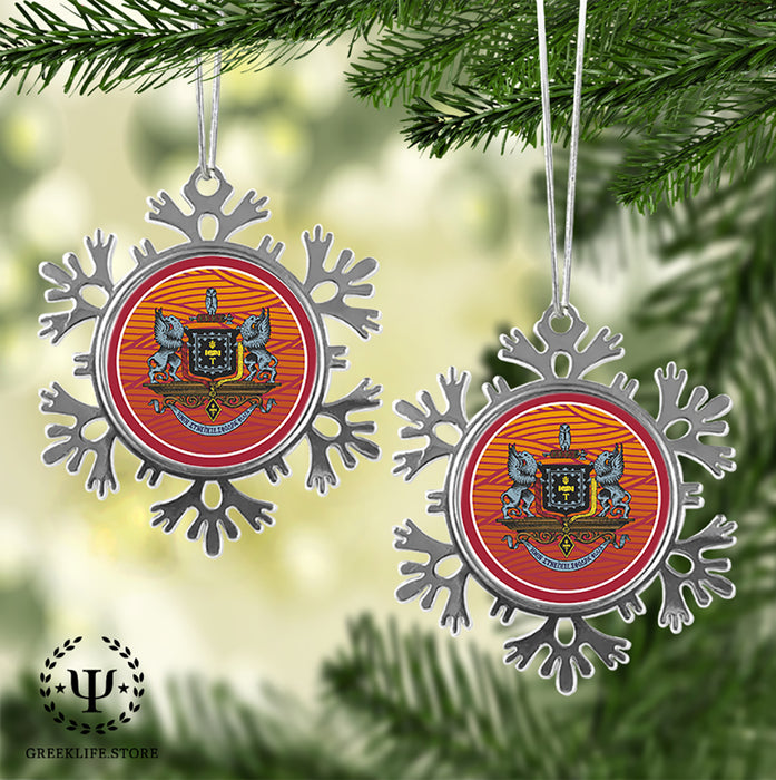 Psi Upsilon Christmas Ornament - Snowflake Metal