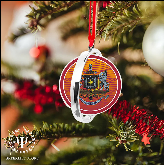 Psi Upsilon Christmas Reversible Flat Round Ornament