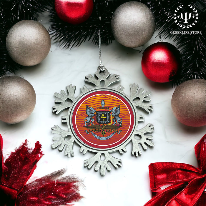 Psi Upsilon Christmas Ornament - Snowflake Metal