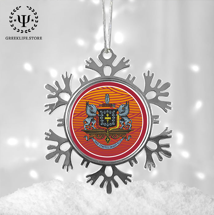 Psi Upsilon Christmas Ornament - Snowflake Metal