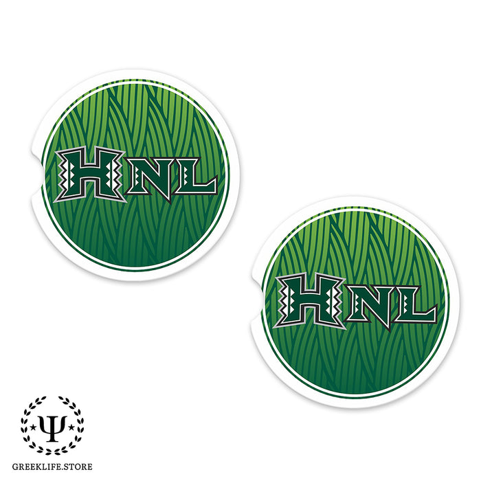 University of Hawaii MANOA Car Cup Holder Coaster (Set of 2)