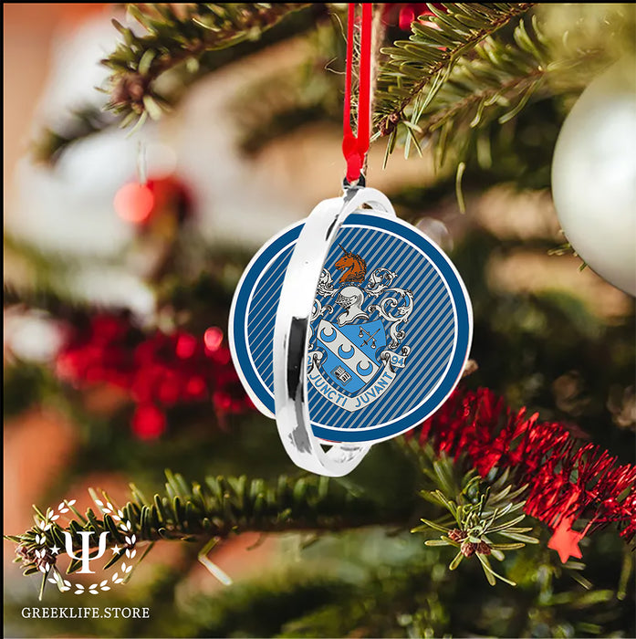 Theta Xi Christmas Reversible Flat Round Ornament